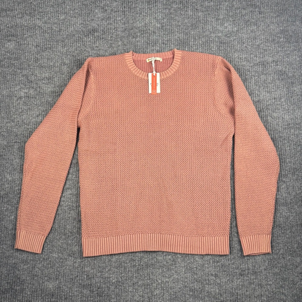 Marine Layer Sweater Mens M Marsala Pink Crewneck 100% Cotton Coastal Preppy